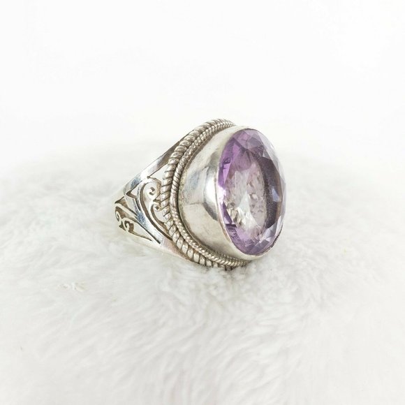 Amethyst Sterling Silver 925 Ring Size 7 - Picture 1 of 6